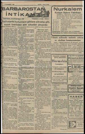  (0 İLETEŞRİN — 1935 si "İNT Tefrika numarası:30 2 a. — BARBAROSTA İK Yazanı(Vâ-N0) HABER — Aişam Postası Lİ EY UTayfunlarda