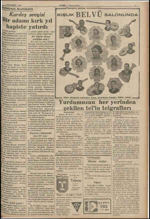  1 SONTEŞRİN — 1935 NDAN BUNDAN Kardeş sevgisi Bir adamı kırk yıl , hapiste isten yazılıyor: Ytan adasında geçirilen kırk o