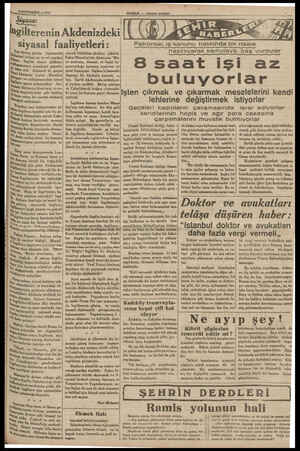  Mİ SONTEŞRİN — 1985 Siyaso: İngilterenin Akdenizdeki siyasal faaliyetleri: | Ma birkaç günün diplomatik A iseleri birkaç ay