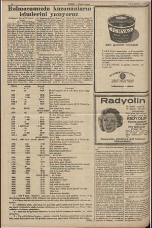  Bulmacamızda kazananların isimlerini yazıyoruz M Gonteşrin 1985 tarihli sayıdan çakcr Alâeddin Musa Bey sokak No. 6 Hilmi,