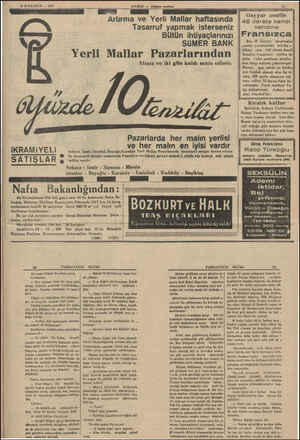  Ti YUKKANUN — 1935 aramama ra an Gayyur usulile Artırma ve Yerli Mallar haftasında ? 48 derste kendi Tasarruf yapmak...