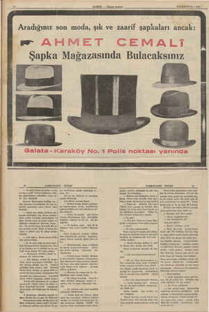    HABER — Akşam postası A ILKKANUN —. 1935 Aradığınız son moda, şık ve zaarif şapkaları ancak: gp” Şapka Mağazasında...
