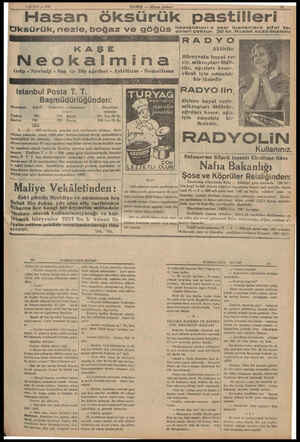  4 ŞUBAT — 1985 HABER — Akşam postası | Resi 21 Hasan öksürük pasitilleri hastalıklari.e sesi kısılanlara şifai te. Oksürük,