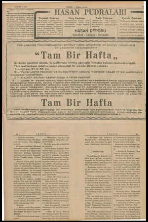  u MART — — 1916 amk İLANER — — Akşam postas, postası 13 ” HASAN PUDRALARI — Talk Pudrası Bilkimya saf olup mükemmel ambelâj