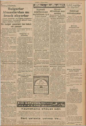  | 26 MART — 1936 Bizim görüşümüz: a m Bulgarlar Almanlardan mı örnek alıyorlar | Fakat Almanlar, hiç değilse, komşuları | |