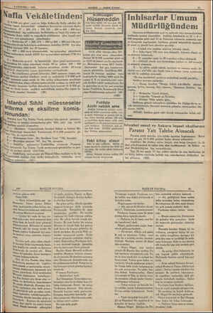  A a İM AR rar - 3 AĞUSTOS — 1938 Nafi Nafia Vekâletinden: ii /936 salı günü saat on betşe Ankarada Nafia vekâleti de. 5 İmiry