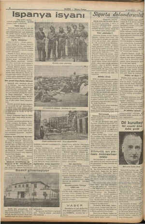    HABER — Aksam Postası Ispanya isyanı (Baş tarafı 1 incide) vetlerini çarçabuk hezimete © uğratmış oldukları haber...