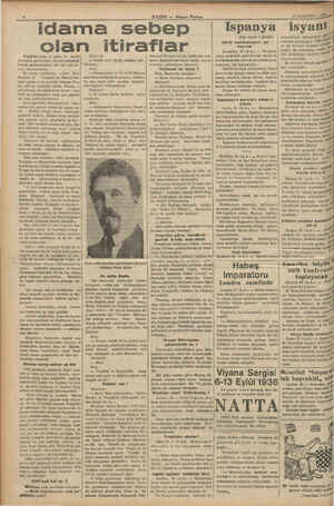    Mİ e diz HABER — Akşam Postası idama sebep olan Bugünkü posta ile gelen 21 tarihli İzvestiya gazetesinde, Sovyet suikastçi-