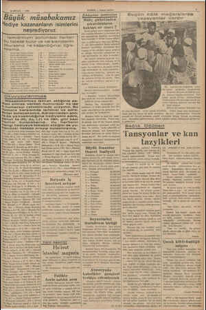  18 EYLUL — 1936 HABER — Akşam postası Si Büyük müsabakamız Hediye kazananların isimlerini neşrediyoruz İsimlerinizin...