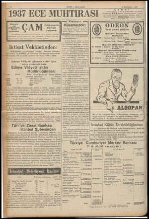  1937 ECE MUHTIRASI £ Sinirli ve ciğerleri zaif olanlar hülâsasile banyo yapınız. ÇAM sütün şifai tesirlerini haizdir. Çam...