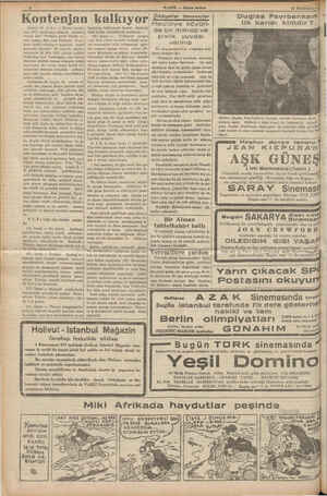    “e HABER — Akşam postası Kontenjan kalkıyor Ankara 21 (A.A.) — Birinci sonkâ- nun 1937 tarihinden itibaren muteber olacak