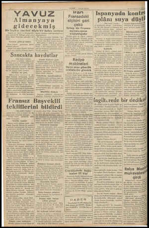  Almanyaya gidecekmiş Bir İngiliz vazetesi böyle bir baber veriyor Varşova 19 (A.A.) — Ekspres Po- ranni gazetesi M. Göringin