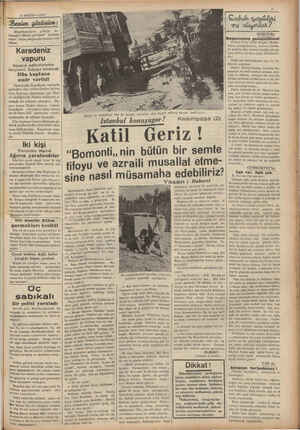    23 MAYIS — 1937. Benim görüşüm: maştır, Sayın okuyucularımızdan özür ilileriz. Karadeniz vapuru Ispanyol mültecilerinden