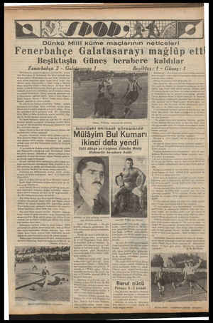  nkü Milli küme maçlarının neticeleri Fenerbahçe Galatasarayı mağlüp Beşiktaşla Güneş berabere kaldılar Fenerbahçe 2 - Gal...