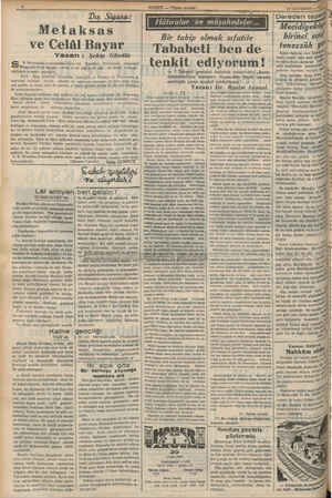      Dış Siyasa: Metaksas ve Celâl Bayar Yazan : Şekip Gündüz s E. Metaksasın memleektimizi ziya reti, Kamâlist Türkiyenin...