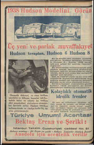  ve eş ği apar Geli ML Hudson teraplan, Hudson 6 Hudson 8 Ba Bi Otomatik debreyaj ve vites tertibatı amatörler ve bilhassa...