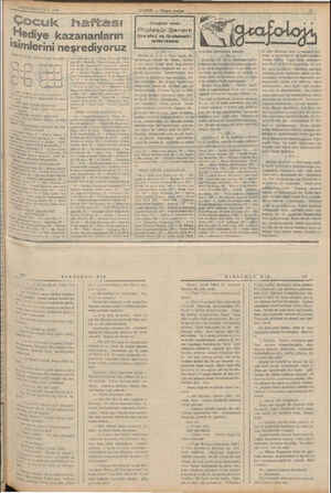  KRE A W KA &' AA L e Çocuk haftası Hediye kazananların ISimlerini neşrediyoruz MB.g: 37 turihli bilmecemizin he İNUN — 1908