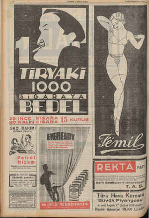  12 HABER — Akşam postası 25 İKİNCİKANUN — 1938 I0OO SLGĞLALR ALLYLA, EVEREADY EVEREADY EVEREADY EVEREADY 'KADY EVERKADY...