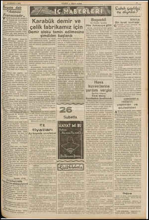  22 ŞUBAT — 1938 ——— ——— —- Hayata dair “Aslında Fransızcadır,, AKUB Kadri'nin Bir Bürgün'ü. Te & & Köz gezdirmiş olan bazı