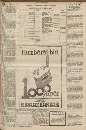     Türkiye Cumhuriyet Merkez Bankası 26/2/1938 vaziyeti D.lenciliğ'n kez Bi ih: ve nevileri >, adan tutarak kaldırmaya...