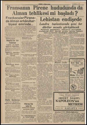  22 NİSAN — 1938 Fransanın Pirene hududunda da Alman tehlikesi mi başladı ? FrankocularPirene- de Alman erkânıhar- biyesi...