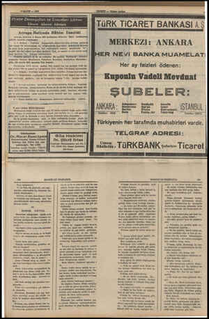  LA NT R AAT AA l VAA L ARE İ TüRK TiCARET BANKASI 1A.Ş Avrupa Hattında Mübhim Tenzilât Avrupa hattında B Mayıs 938 tarihinden