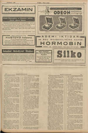  6 HAZİRAN — 1938 Ekzema ve en muannit cilt yaralarından knrtulmak için EKZAMIN *ullanınız. Binlerce hastayı kurtarmıştır...