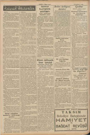    22 HAZIRAN — 1935 İÇERDE: * Akay işletmesi, Yalova hattı için yaz tarifesini bu sabah, tan itibaren tatb'ka başlamıştır. *