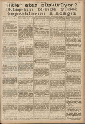    HABER — Aksam postam o Hitler ateş miskürü van. birinde Südet ilkteşrinin topraklarını Berlin, 26 (A.A.) — D.N.B. ajan #1