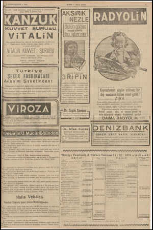  29 BIRİNCİKANUN — 1938 kemik hastalıkları, dimağ yorgunlukları ile vitaminsizlikten doğma bütün zayıflıklara karşı Misizlik,