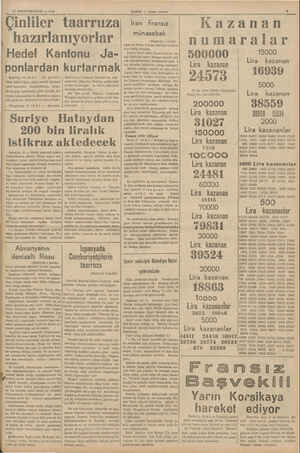     31 BİRİNCİKANUN — 1938 ponlardan Şuşking, 30 (A.A.) - Çin gazetele- rinin bildirdiğine göre, cenubi Çindeki milli...