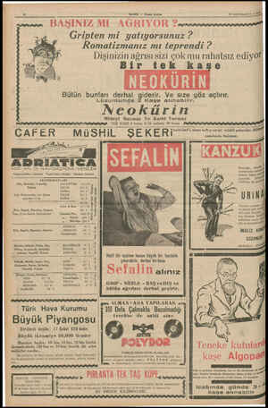  ” , > m N TR YER ŞT RA yi e a e A? 1 mi MARC — Akşam postası ” İRİNCİKANU) N m Gripten vi AA, UZ ; 48 | Romatizmanız mı...