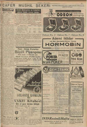       13 MART — 1939 İ CAFER Ankara radyosu İKİYE RADYO DİFCZYON POSTALARI *A UZUNLUĞU: Mm. 183 Kes./ Vin Kes N m Kes/20 Kw,
