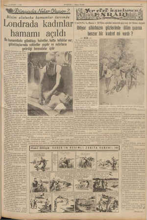    li dm 10 NİSAN — 1939 HABER — Bizim alaturka hamamlar tarzında Londrada kadınlar hamamı açıldı Bu hamamdada göbektaşı,...