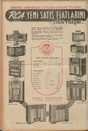       YAN) TP V AA 1) TN” | ADIMIN NU” Dalma birinci olduğu gibi, RCA, 1939 radyo çeşitlerinin yeni satış fiatlarını birinci