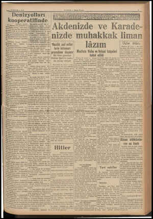  2? MAYIS — 1939 Denizyolları kooperatifinde a Höplantı çok gürültülü ve de dai Olmuş, 1937 eene- ai bin Yira kâr eden koö...