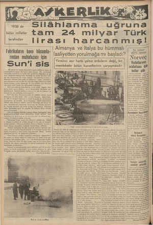    YY ye e AARAAMA 1938 de i Silahlanma uğruna bütün milter tarmn 24 milyar Türk tarafından e Fabrikaların hava hücumla-...