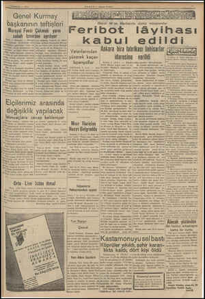  Nr TEMMUZ — 1939 Genel Kurmay başkanının teftişleri Maraşal Fevzi Çakmak yarın sabah İzmirden ayrılıyor #mir, 6 (Husuşi) —