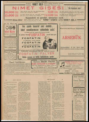  HABER — Akşam Posta 135 TEMMUZ — 1935 Piyango Yine 4 büyük ikramiye vererek Kraliçesi NİMET ABLA Rekorların Rekorunu kırdı.