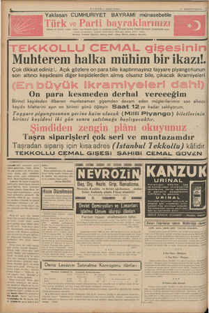         e m eN fe HABER — Akşam Postarı * e | Yaklaşan CUMHURIYET BAYRAMI inasebolie Türk ve Parti bayraklarınızı ve perakende