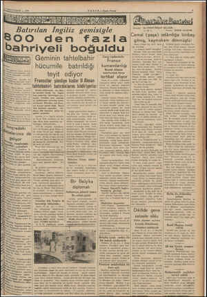  İS Ker, REİRİNCİTEŞRİN — 1039 İLELER ( BELEK Akan onta ETER 21 Batırılan İngiliz gemisiyle 300 den fazla bahriyeli boğuldu