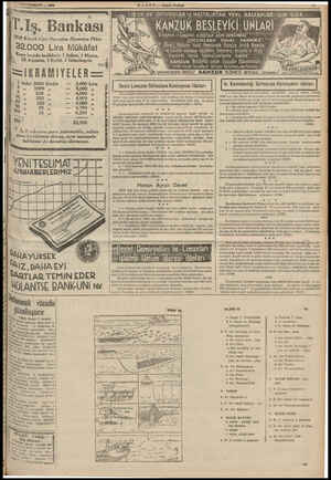  T.Iş. Bankası 1939 5 Cari Hesaplar İkramiye Plânı 32.000 Lira Mükâfat Kura keşide tarihleri: 1 Şubat, 1 Mayıs, 26 Ağustos, 1