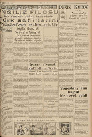    RİNCİYEŞRİN — 1945 TELE N | HABER — Aksam Postası >) Fi LOSU Bir taarruz vukuu takdirinde 'ürk sahillerini Nüdatsas...