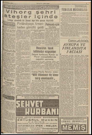  am li at SL LA LAN MAFTENE DİNEN FABER -—- Akşam Posus Se 5 inorg şehri ateşler içinde Ladoya şimalinde bir Sovyet iaşe kolu