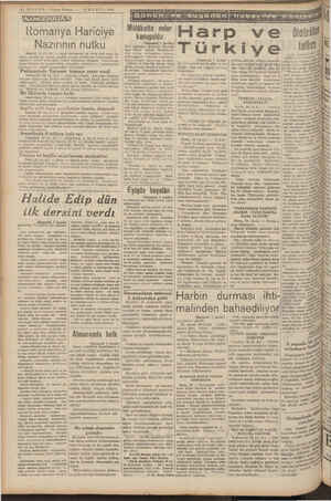    4 HABER Akşam Pot I9MART— 1940 Romanya Hariciye Nazırının nutku Bükreş, I9 (A.A, fenko eaörjik bir 1 mamiyle bitere karşt