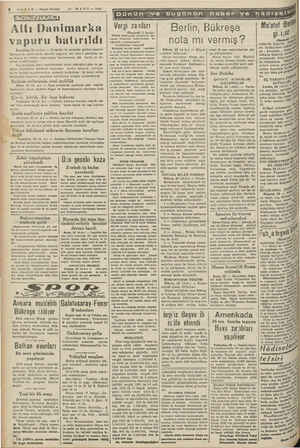  6 HABER — Akşam Postası SOYAMDARKIKA 23 MART — 1940 Altı Danimarka vapuru batırıldı Kopenhağ, 23 (A.1.) — Çarşanba 'le...