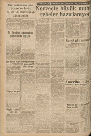    EY t ; 4 RABER—Alişım Posta (26 NİSAN — 1940 Baltık memleketlerindeki endişe | Sovyetler İsveç sefirlerini Moskovaya davet