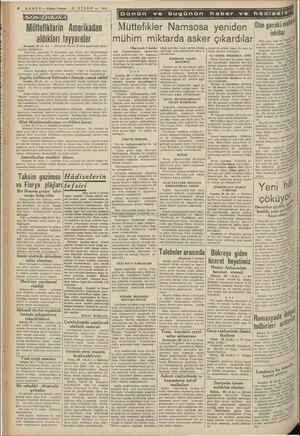    6 HABER — Akşam Postası 29 NİSAN — 1944 İS OAKIKA| Müttefiklarin Amerikadan aldıkları tayyareler Nevyork, 29 (A- A-) —...