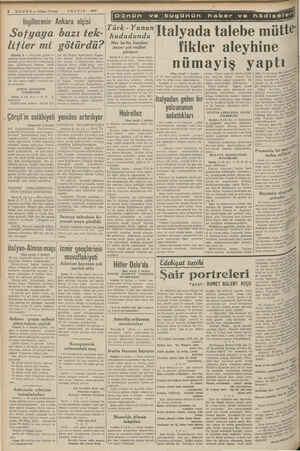    i i ; : k 6 HABER — Akşam Postasi GMAYIS — 1940 İngilterenin Ankara elçisi .Sofyaya lifler mi Bilkreş, 6 — Solyadan gelen