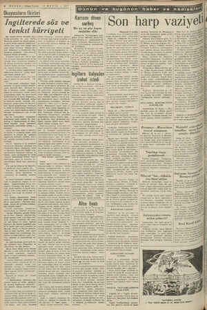    i Ma a e A 6 yiyene Okuyucuların fikirleri» İngilterede söz ve tenkit hürriyeti 13 MAYIS — 1940 Bay Ahmet Muhtar Kevakihi
